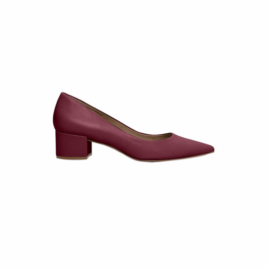 Scarpin Ellen Salto Bloco Mestiço Burgundy